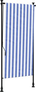 vidaXL Roleta zewnętrzna, niebiesko-biała, 100x270 cm, tkanina i stal 2