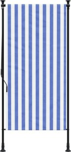 vidaXL Roleta zewnętrzna, niebiesko-biała, 100x270 cm, tkanina i stal 3