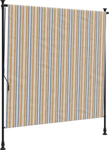 vidaXL Roleta zewnętrzna, żółto-biała, 150x270 cm, tkanina i stal 2