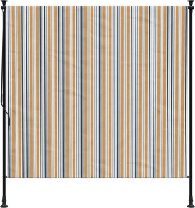 vidaXL Roleta zewnętrzna, żółto-biała, 150x270 cm, tkanina i stal 3