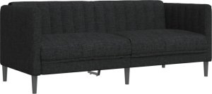 vidaXL Sofa 2-osobowa, czarna, tapicerowana tkaniną 2