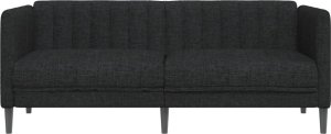 vidaXL Sofa 2-osobowa, czarna, tapicerowana tkaniną 4