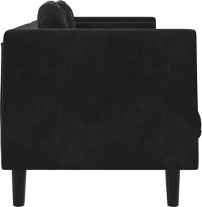 vidaXL Sofa 3-osobowa z poduszkami, czarna, aksamit 5