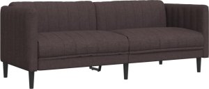 vidaXL Sofa 3-osobowa, ciemnobrązowa, tapicerowana tkaniną 2