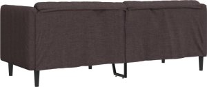 vidaXL Sofa 3-osobowa, ciemnobrązowa, tapicerowana tkaniną 6