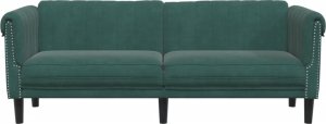 vidaXL Sofa 3-osobowa, ciemnozielona, tapicerowana aksamitem 4