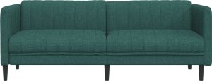 vidaXL Sofa 3-osobowa, ciemnozielona, tapicerowana tkaniną 4