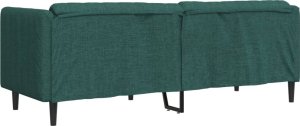vidaXL Sofa 3-osobowa, ciemnozielona, tapicerowana tkaniną 6