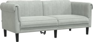 vidaXL Sofa dwuosobowa, jasnoszara, aksamit 2