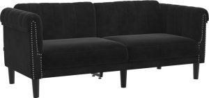 vidaXL Sofa dwuosobowa, czarna, aksamit 2