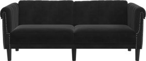vidaXL Sofa dwuosobowa, czarna, aksamit 4