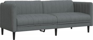 vidaXL Sofa trzyosobowa, ciemnoszara, tkanina 2