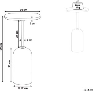 Beliani Stolik pomocniczy metalowy jasne drewno z białym OASIS 6