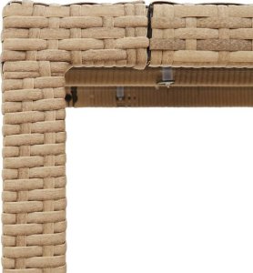 vidaXL Stół ogrodowy ze szklanym blatem, beż, 90x90x75 cm, polirattan 9