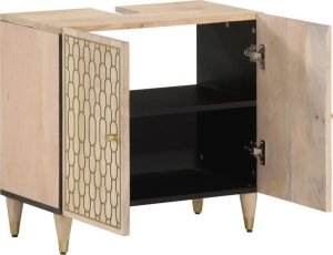 vidaXL Szafka pod umywalkę, 62x33x58 cm, lite drewno mango 2