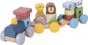 Tooky Toy TOOKY TOY Kolejka Drewniana ze Zwierzątkami Układanka Montessori 1