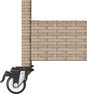 vidaXL Wózek barowy, 3-poziomowy, beżowy, polirattan i drewno akacjowe 11