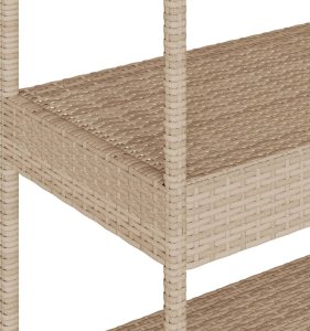 vidaXL Wózek barowy, 3-poziomowy, beżowy, polirattan i drewno akacjowe 10