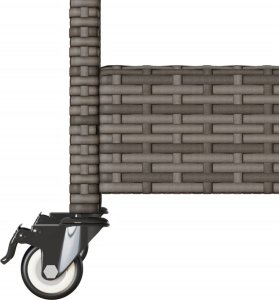 vidaXL Wózek barowy, 3-poziomowy, szary, polirattan i drewno akacjowe 11