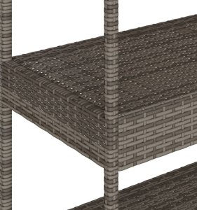 vidaXL Wózek barowy, 3-poziomowy, szary, polirattan i drewno akacjowe 10