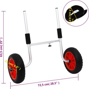 vidaXL Wózek do transportu kajaka, odpinany, 100 kg, aluminiowy 8