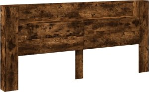 vidaXL Zagłówek z półką i LED, przydymiony dąb, 220x16,5x103,5 cm 3