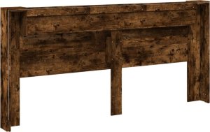 vidaXL Zagłówek z półką i LED, przydymiony dąb, 220x16,5x103,5 cm 8
