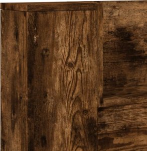 vidaXL Zagłówek z półką i LED, przydymiony dąb, 220x16,5x103,5 cm 9