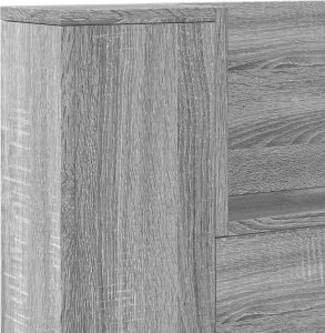 vidaXL Zagłówek z półką i LED, szary dąb sonoma, 220x16,5x103,5 cm 9