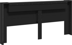 vidaXL Zagłówek z półką i oświetleniem LED, czarny, 220x16,5x103,5cm 8