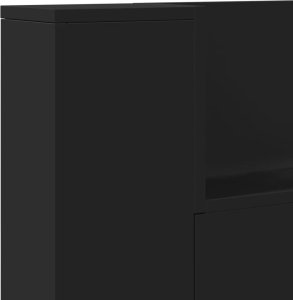 vidaXL Zagłówek z półką i oświetleniem LED, czarny, 220x16,5x103,5cm 9