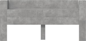 vidaXL Zagłówek z półką i LED, szarość betonu, 220x16,5x103,5 cm 6