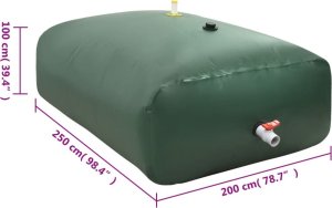 vidaXL Zbiornik na wodę deszczową, z kranikiem, składany, 5000 L, PVC 8