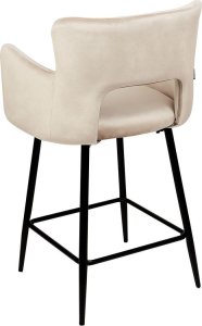 Beliani Zestaw 2 krzeseł barowych welurowe beżowoszare SANILAC 5