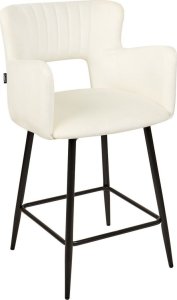 Beliani Zestaw 2 krzeseł barowych welurowe białe SANILAC 3