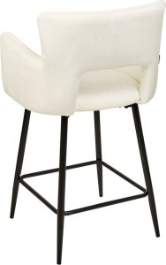 Beliani Zestaw 2 krzeseł barowych welurowe białe SANILAC 4