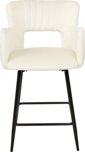 Beliani Zestaw 2 krzeseł barowych welurowe białe SANILAC 5