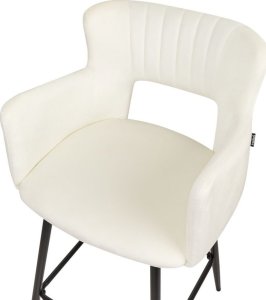 Beliani Zestaw 2 krzeseł barowych welurowe białe SANILAC 6