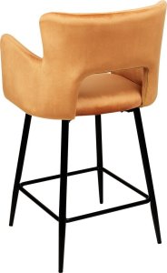 Beliani Zestaw 2 krzeseł barowych welurowe pomarańczowe SANILAC 4
