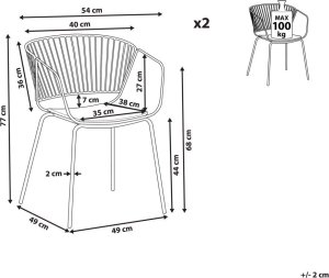 Beliani Zestaw 2 krzeseł do jadalni różowe złoto RIGBY 10