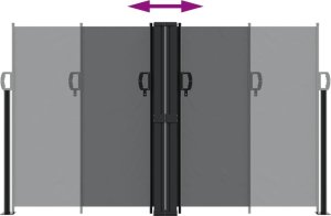 vidaXL Zwijana markiza boczna, czarna, 140x1200 cm 5