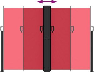 vidaXL Zwijana markiza boczna, czerwona, 180 x 1200 cm 5