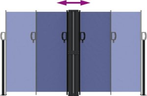 vidaXL Zwijana markiza boczna, niebieska, 140x1200 cm 5