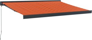 vidaXL Zwijana markiza, pomarańcz i brąz, 3,5x2,5m tkanina i aluminium 2
