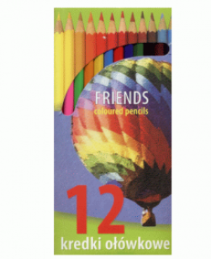 KW Trade Kredki ołówkowe 12 kolorów Friends 1