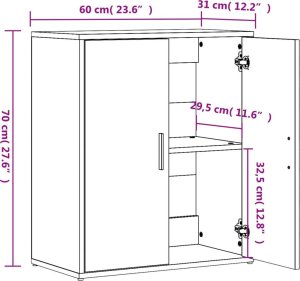 vidaXL Szafki, 2 szt., szarość betonu, 60x31x70 cm 10