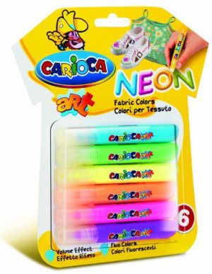 Carioca Farby do tkanin 6 kolorów neonowe 1