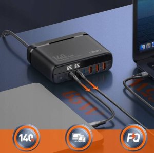 Ładowarka LDNIO Szybka Ładowarka USB Zasilacz 140W GaN do telefonu laptopa QC3.0 PPS PD100W 2