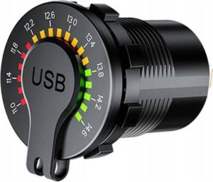 Ładowarka Luxury Szybka Ładowarka Motocyklowa Samochodowa 48W 2x USB TYP-C PD 30W Woltomierz 5