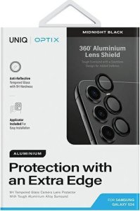 Uniq UNIQ Optix Aluminium Camera Lens Protector Sam S24 S921 midnight black szkło na obiektyw aparatu z aplikatorem 8